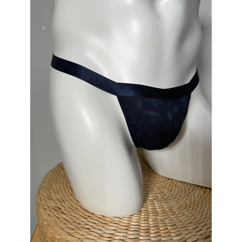 Cosabella Navy Blue Lace Italian Thong Sexy Sheer Underwear Size‎ XL new